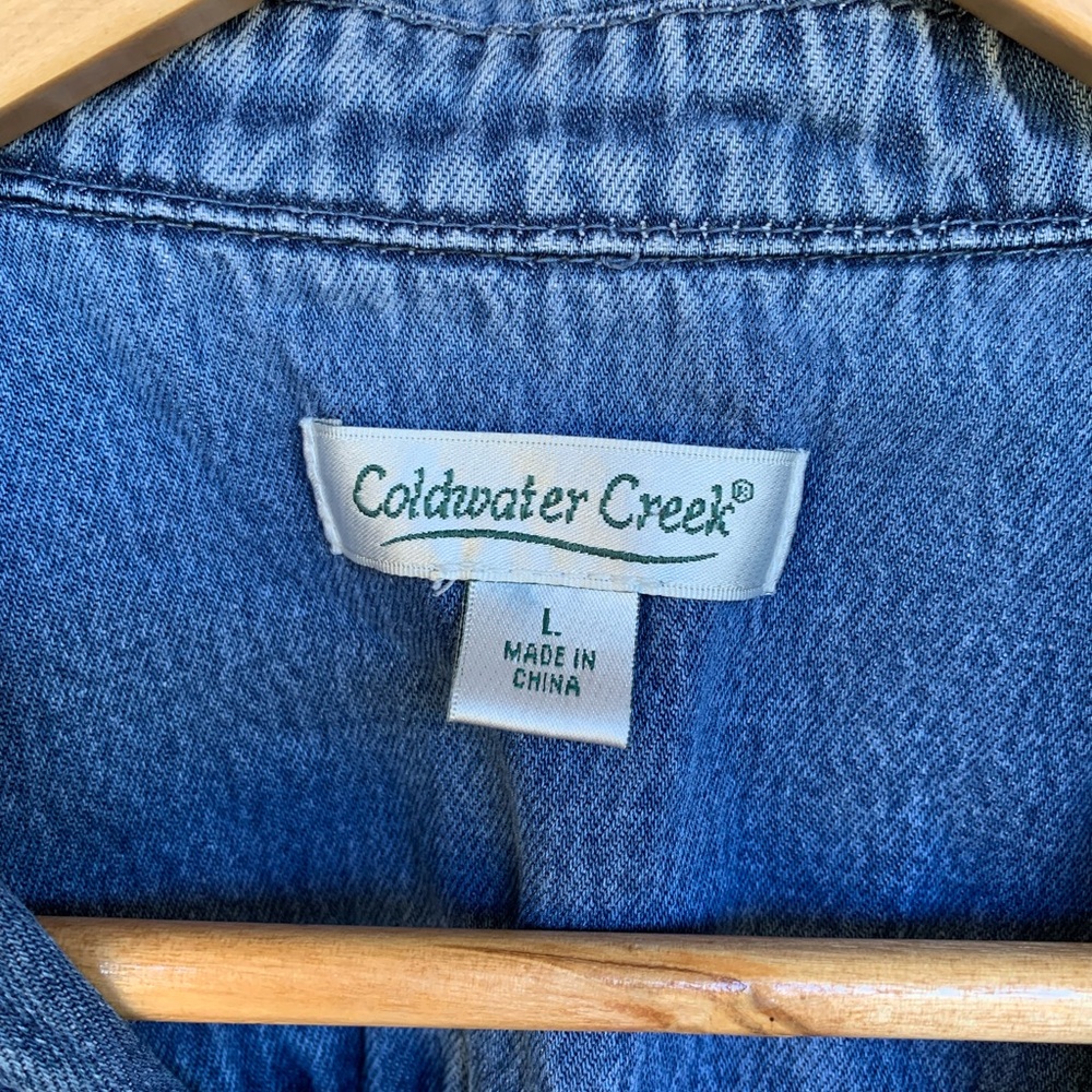 Y2K Women's Large Denim Blue Jean Jacket Retro 90’s Cottagecore Lagenlook 80’s - Picture 3 of 7